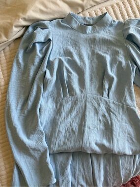 London Fashion Baby Blue Midi Dress